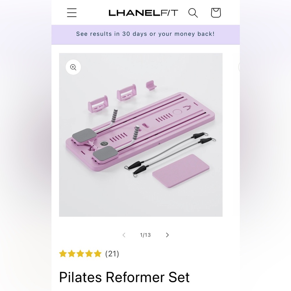 Lhanel fit At home Pilates reformer set